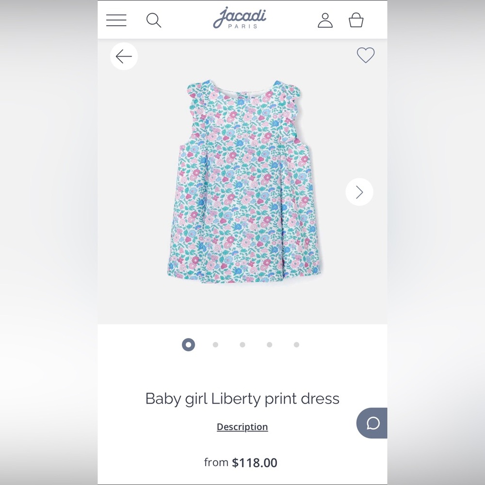 Jacadi Liberty Print Dress 12M - Picture 8 of 8